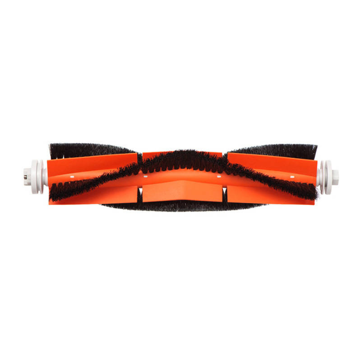 Staubsaugerbürste. Sie hat schwarze Borsten und einen orangefarbenen Körper. Offenes Design.