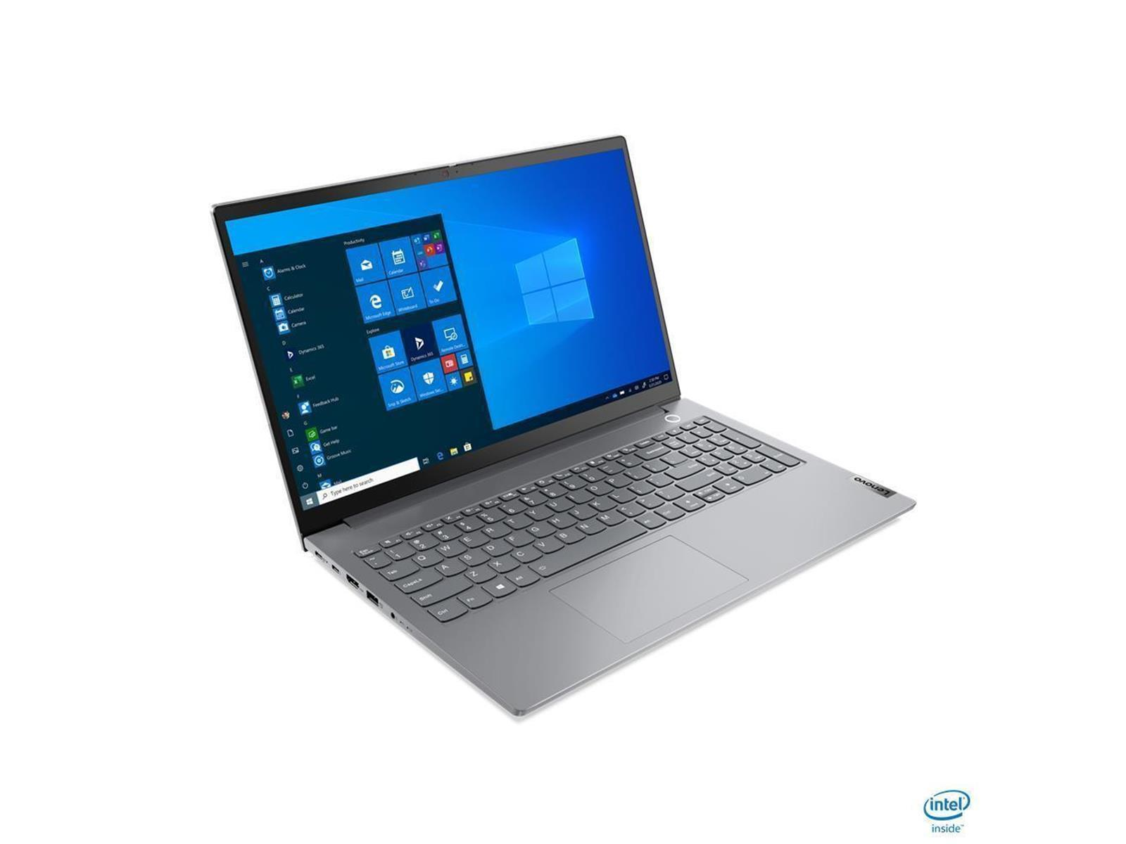 Laptop mit grauer Tastatur und Bildschirm, der die Windows-Oberfläche in einem Winkel zeigt, weißer Hintergrund.