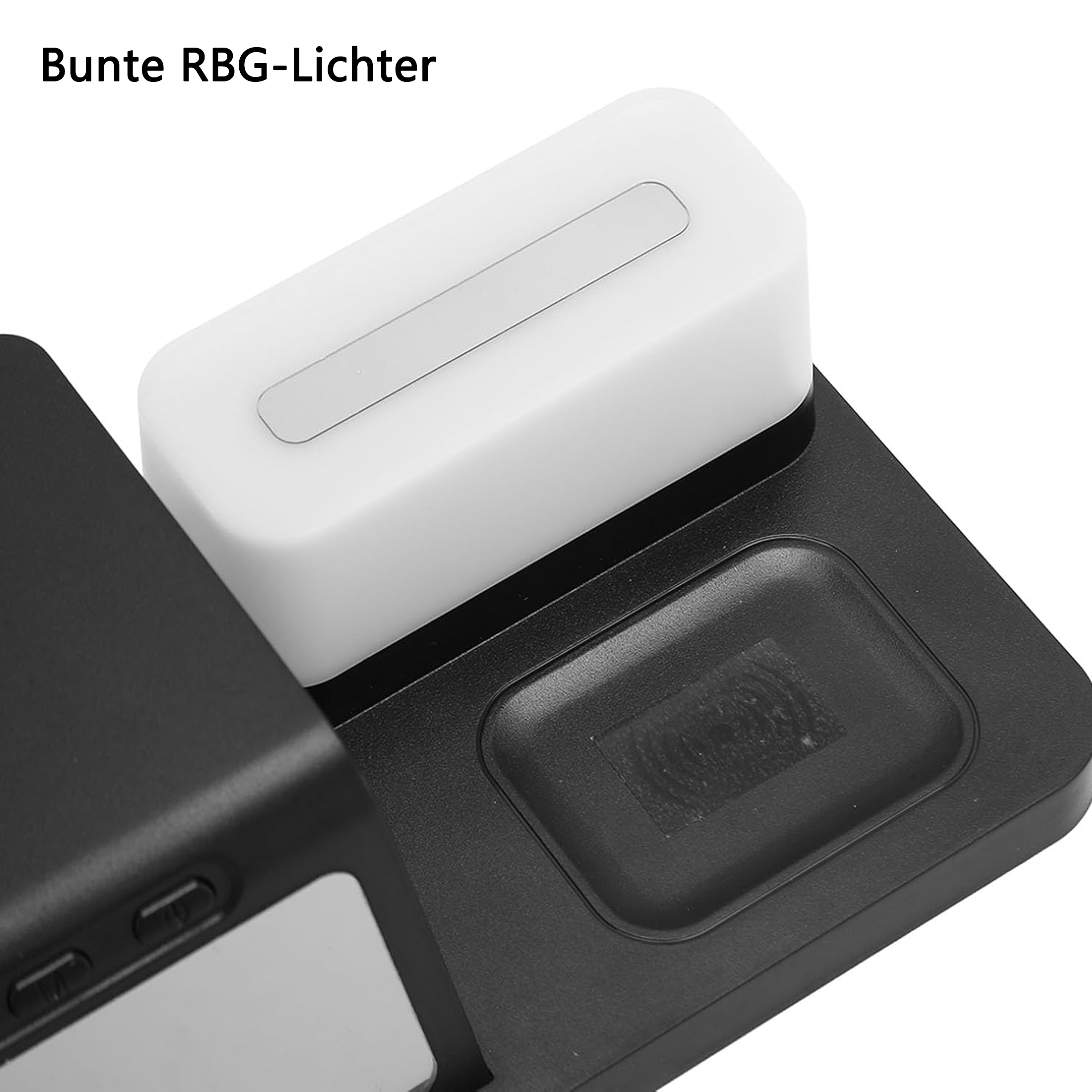 Ladestation mit weißem Licht und einem Fingerabdruckscanner.