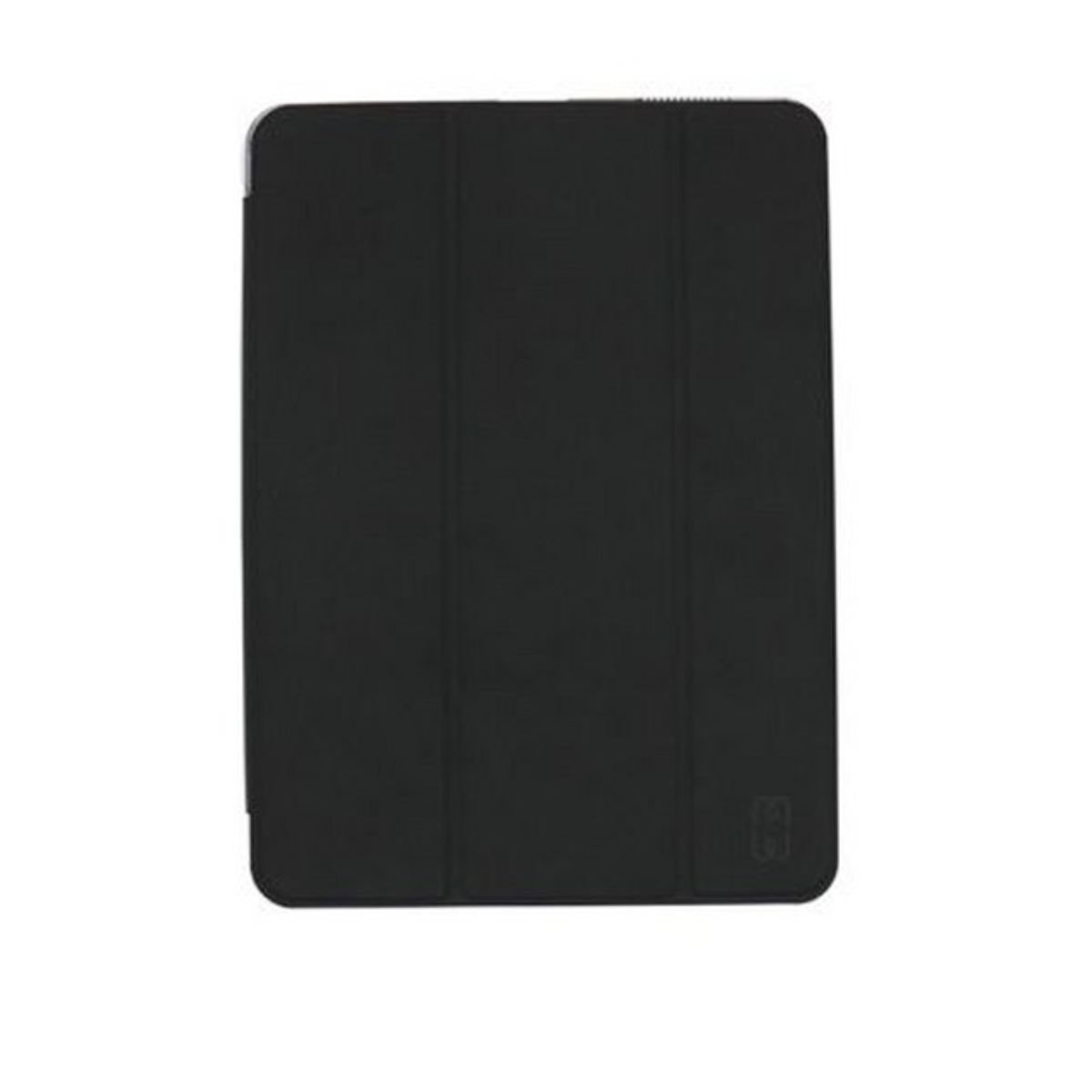 Una cover nera per tablet su sfondo bianco.