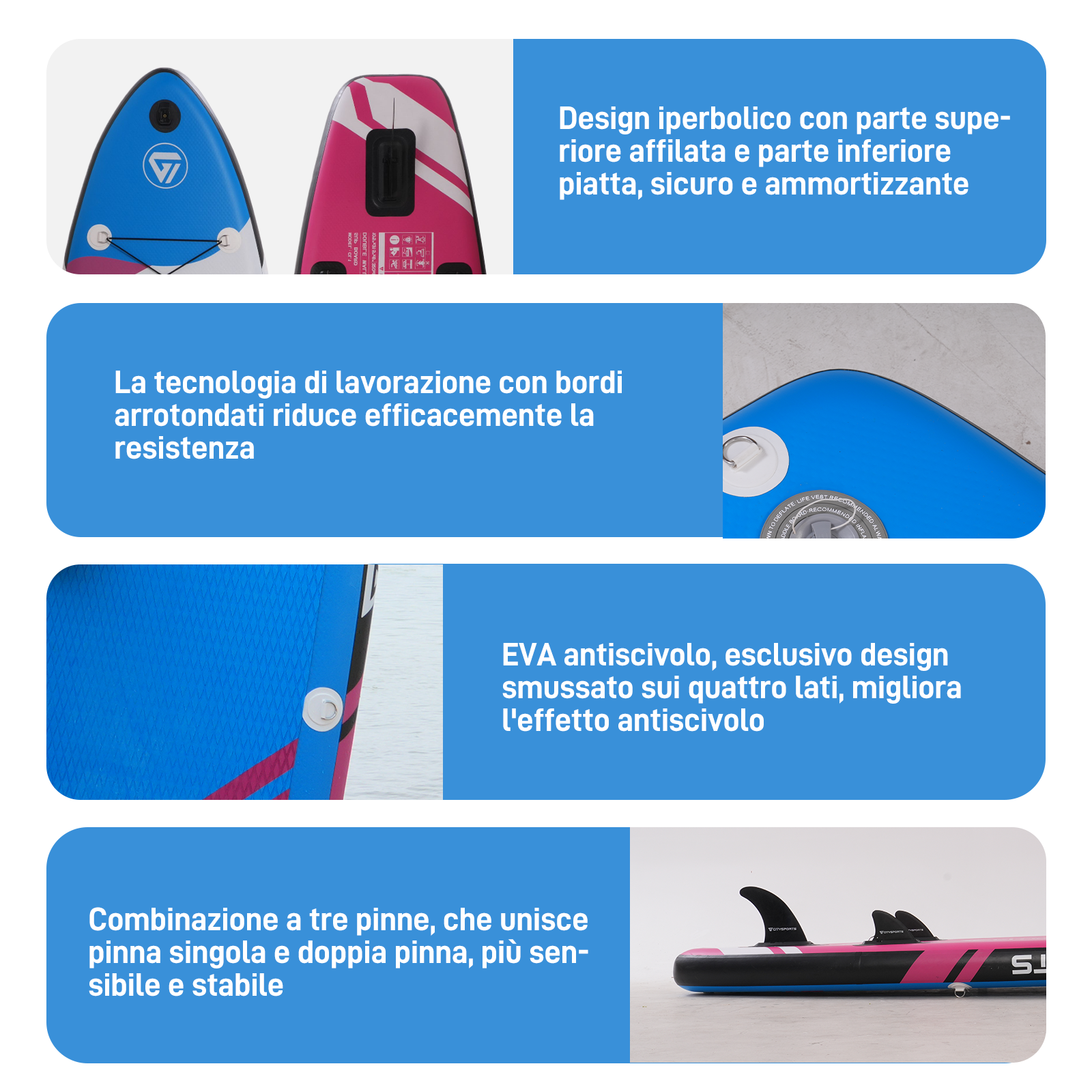 Portabicchiere E Supporto Per Telefono 2 In 1 Per Paddleboard SUP E Kayak, Colore Blu, Accessorio Universale - 2
