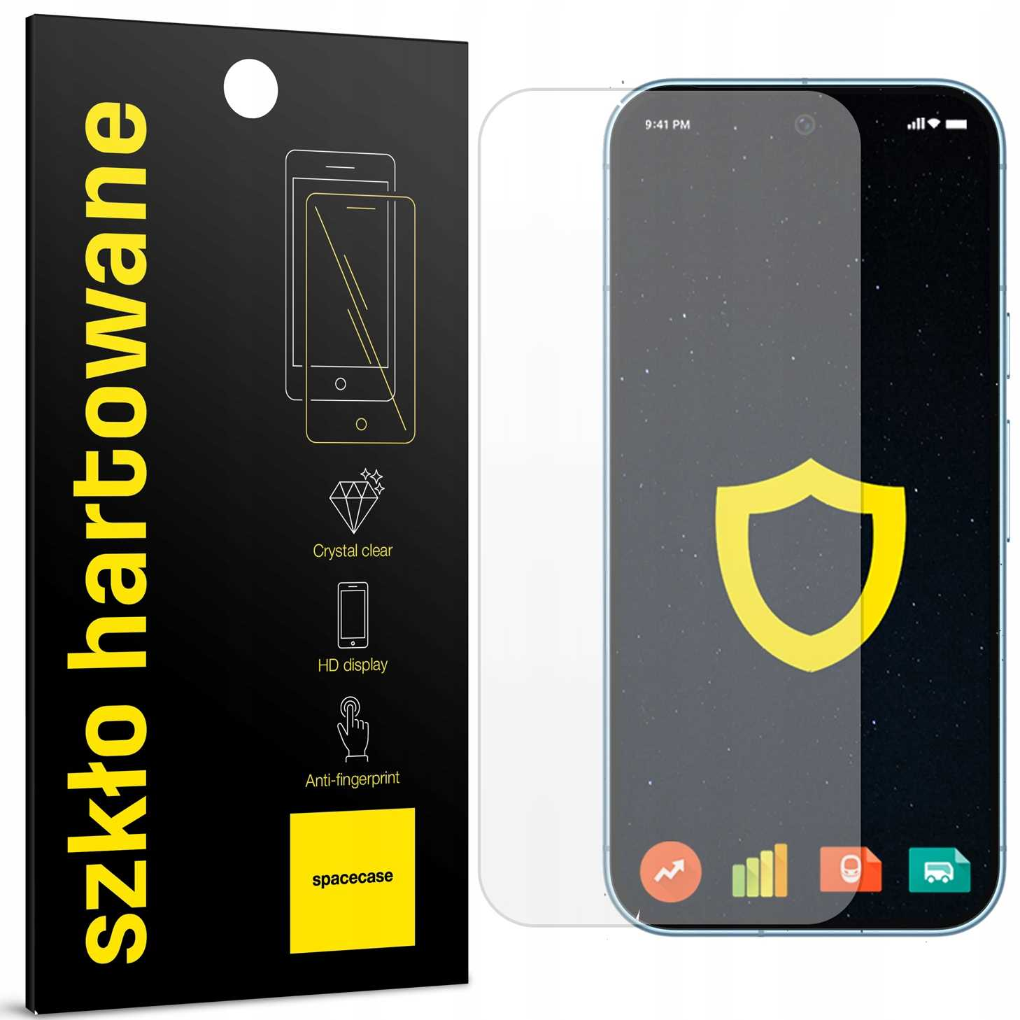 Szkło ochronne do smartfona z krystalicznie czystym wyświetlaczem HD i właściwościami anty-odciskowymi.