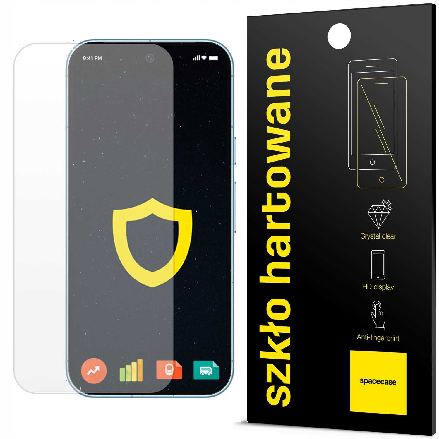 Szkło ochronne do smartfona z krystalicznie czystym wyświetlaczem HD i właściwościami anty-odciskowymi.