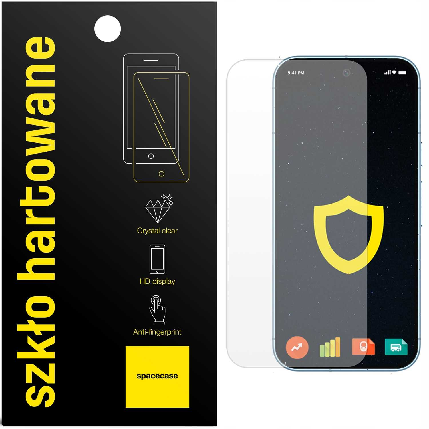 Szkło ochronne do smartfona z krystalicznie czystym wyświetlaczem HD i właściwościami anty-odciskowymi.