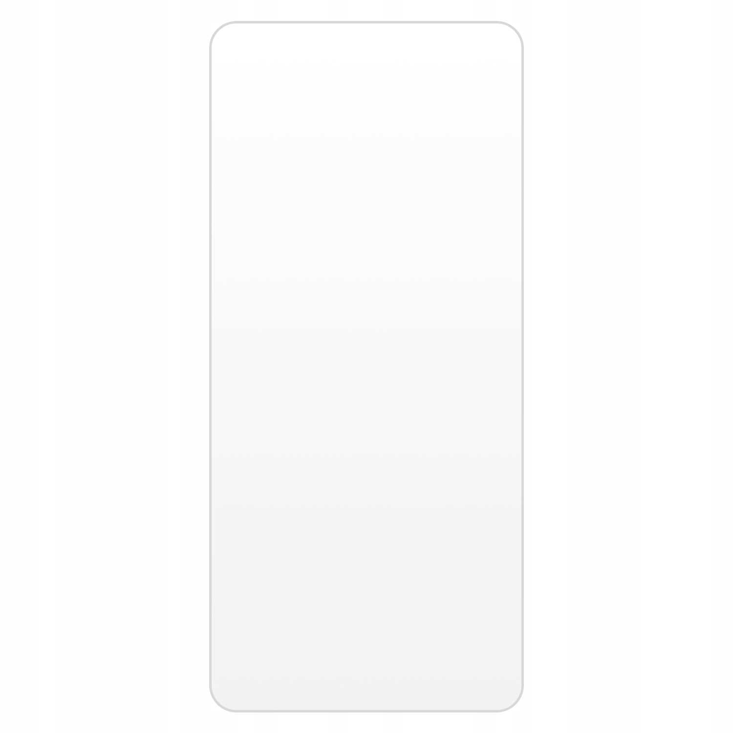 Przezroczyste szkło ochronne na telefon komórkowy, pokazane na białym tle.