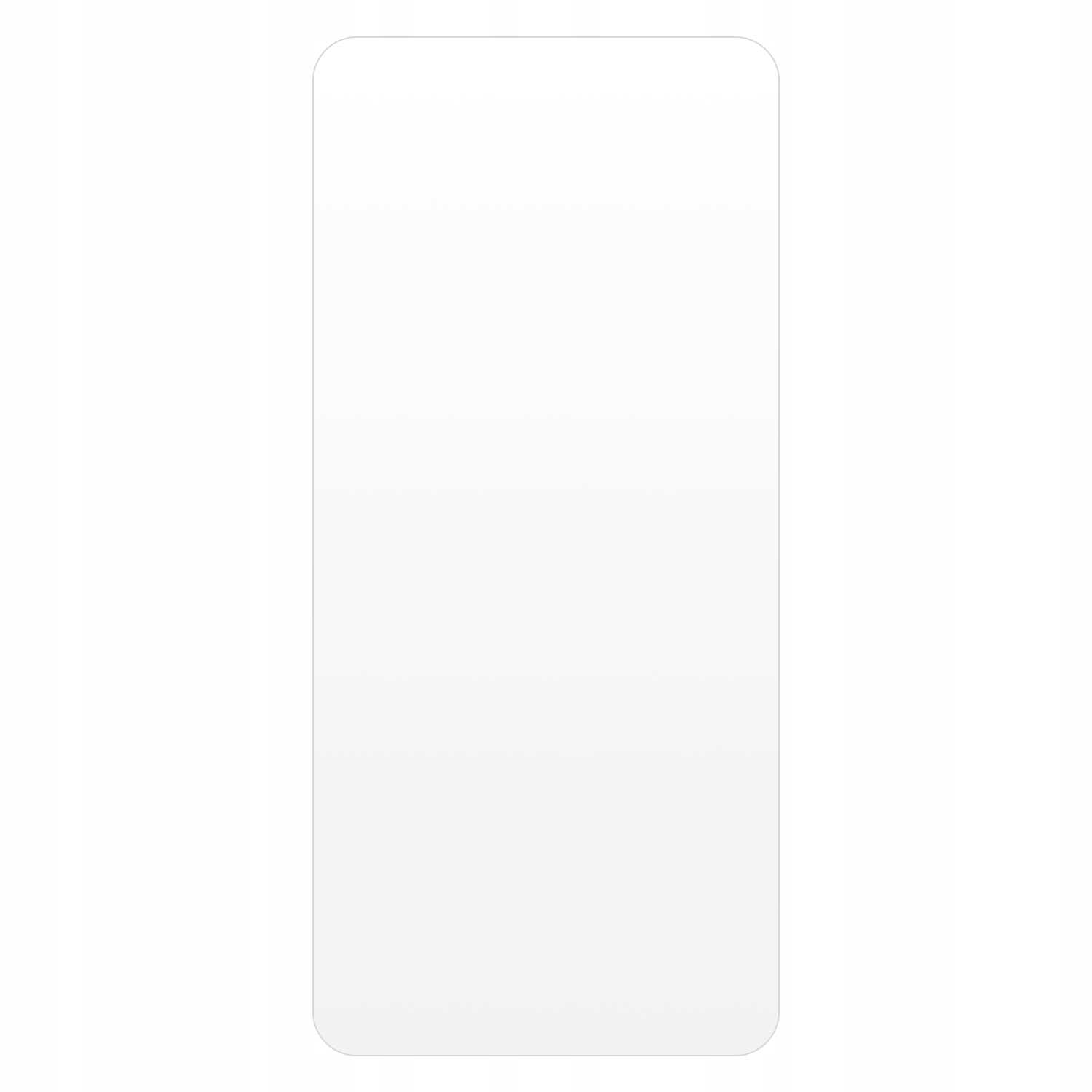Przezroczyste szkło ochronne na telefon komórkowy, pokazane na białym tle.