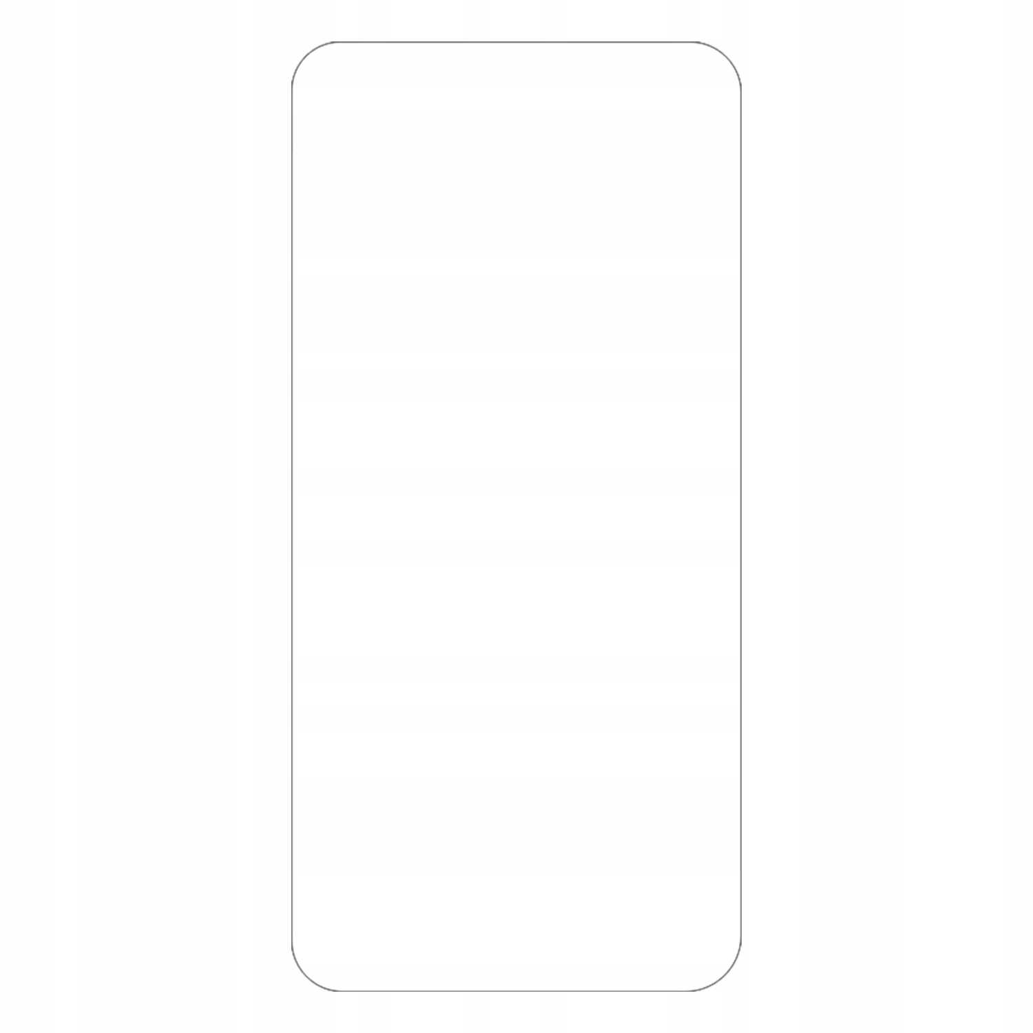 Przezroczysty, prostokątny zarys ochraniacza ekranu.