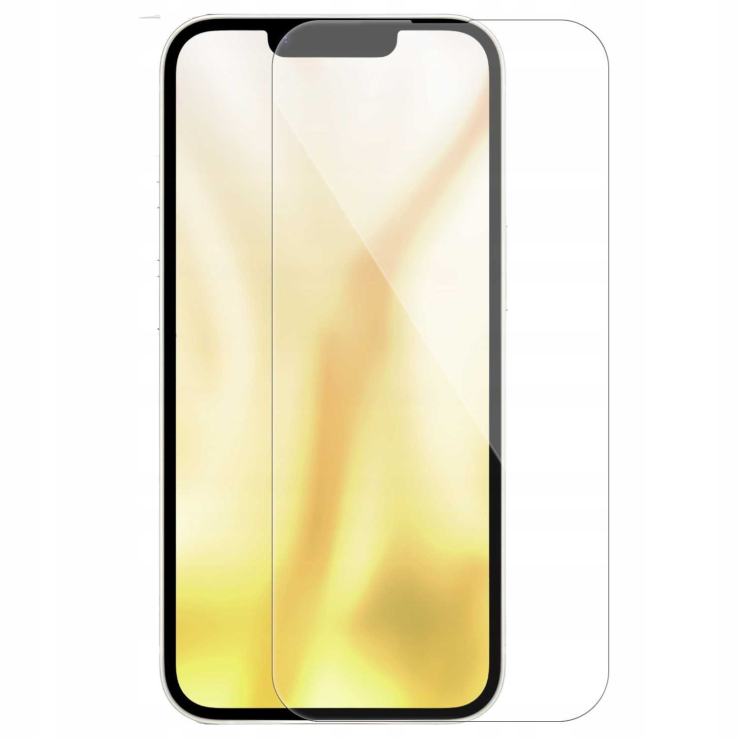 Smartfon z nałożonym ochraniaczem ekranu. Ekran jest zabarwiony na żółto.