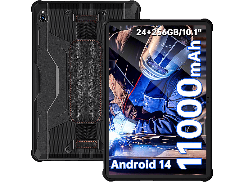 OUKITEL RT9 11000 mAh 24GB 16MP+16MP 93 dB Android 14, Tablet, 256 GB, 10,1 Zoll, Schwarz