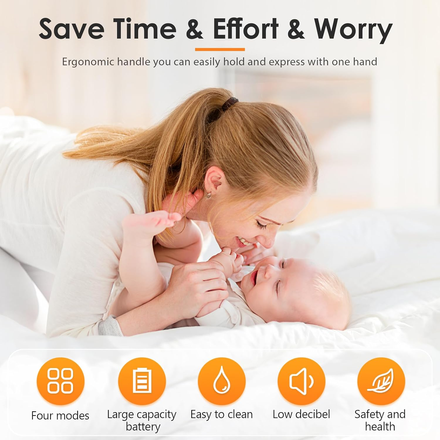 Mutter und Baby, mit Produkteigenschaften: Vier Modi, großer Akku, leicht zu reinigen, leise, sicher.