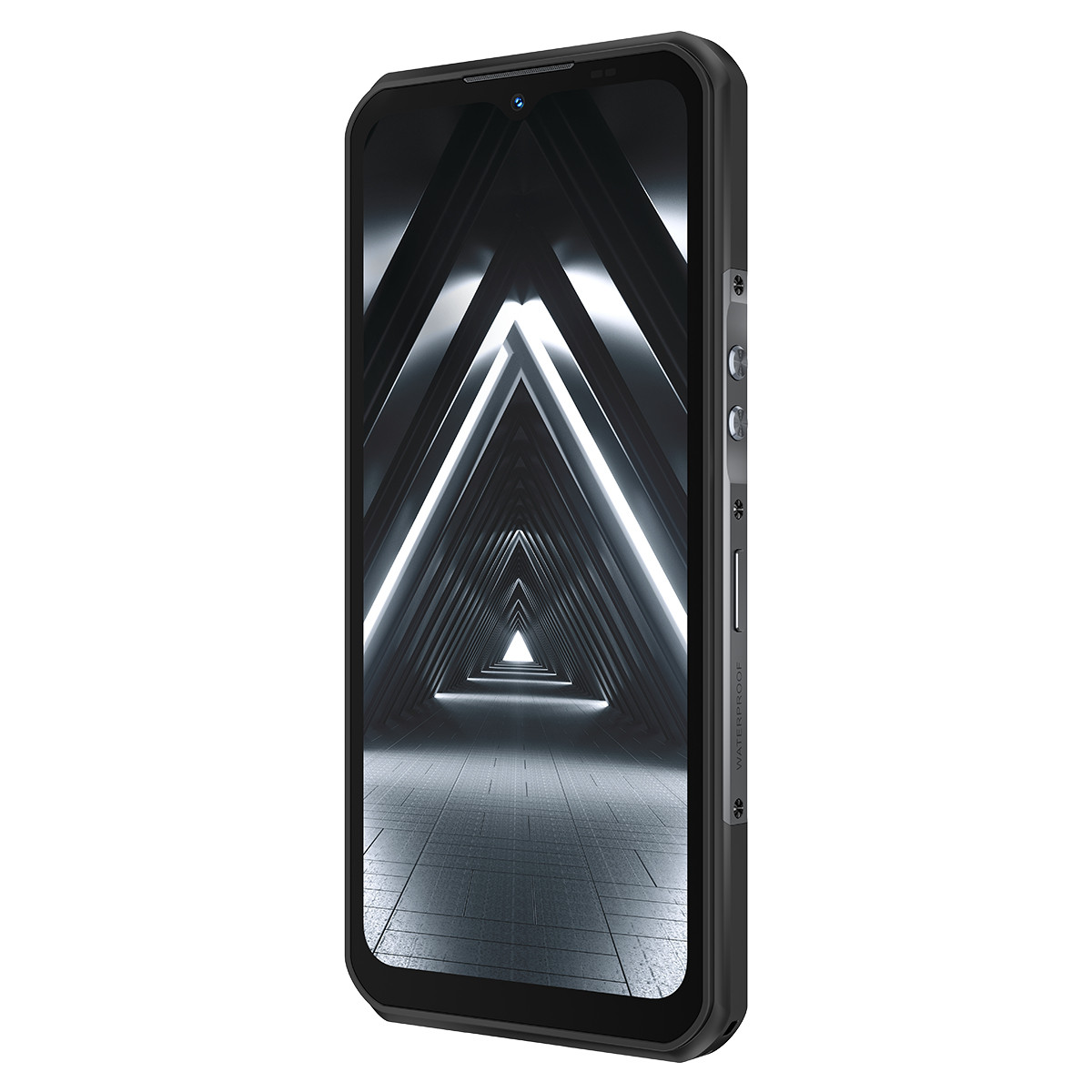 Fioletowy telefon Motorola, pod kątem. Białe logo i słowa 'moto g86' wyświetlane na ekranie.