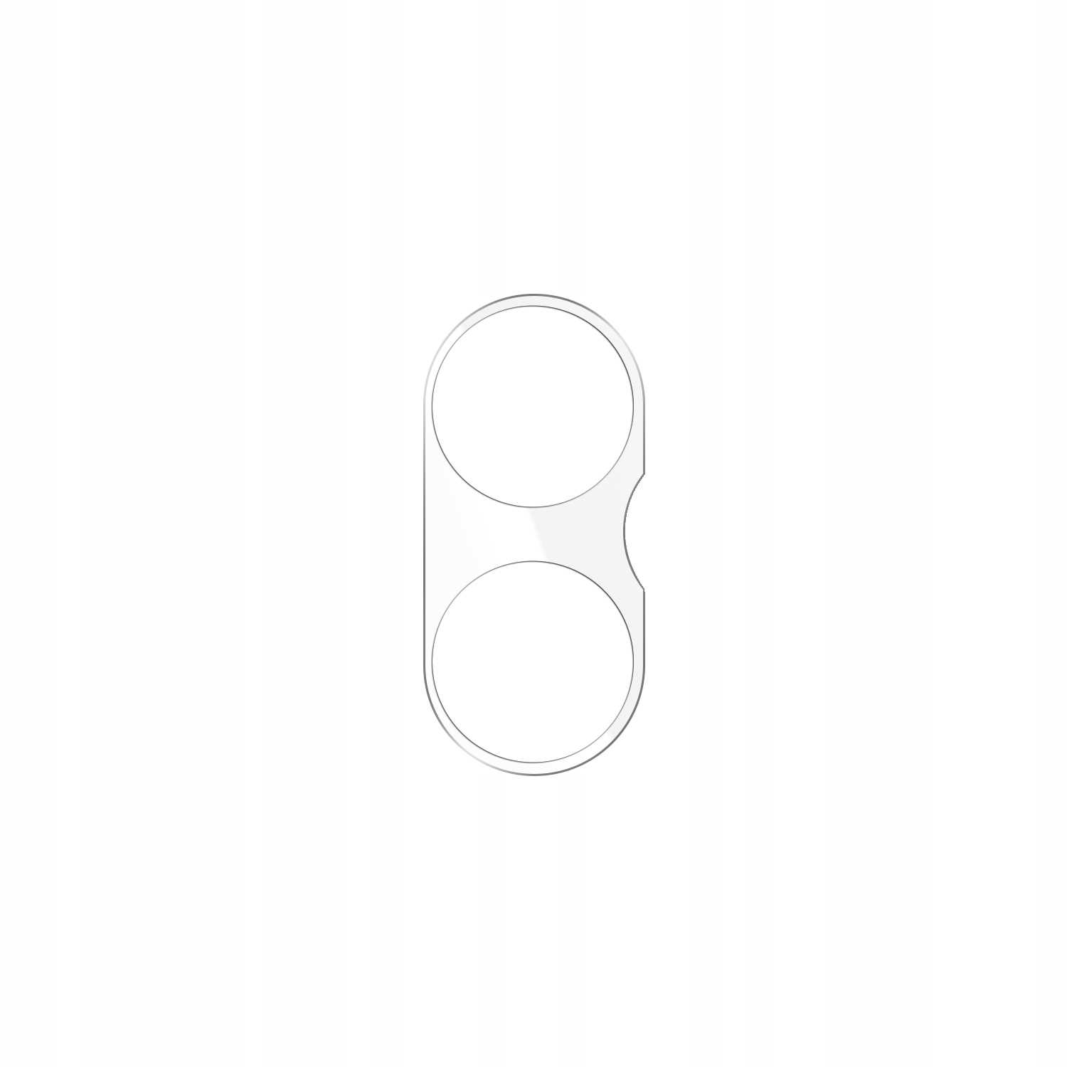 Dwie osłony obiektywu na białym tle. Osłony są przezroczyste.