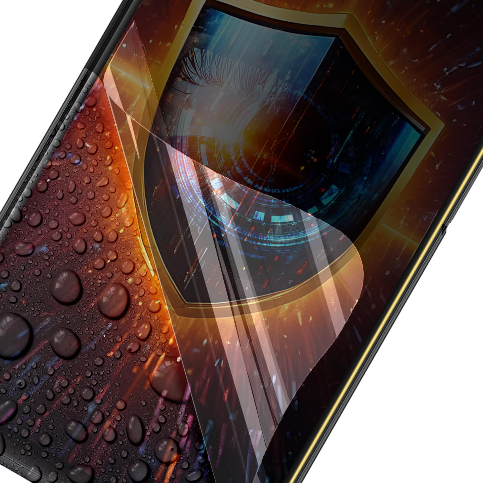 Ekran telefonu z nałożoną ochroną ekranu. Ochraniacz ekranu pokazuje wzór.