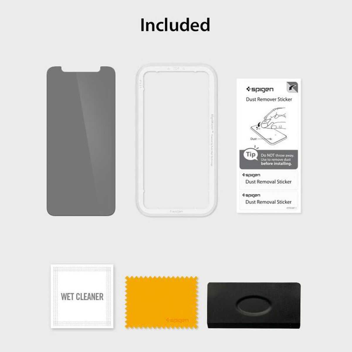 Inbegrepen items bij een schermbeschermer: beschermer, frame, stofverwijderingsstickers, reiniger, etc.