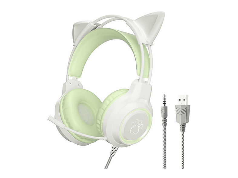 NAXSIR Y-G35,für PS5Klarer, Over-ear Kopfhörer grün