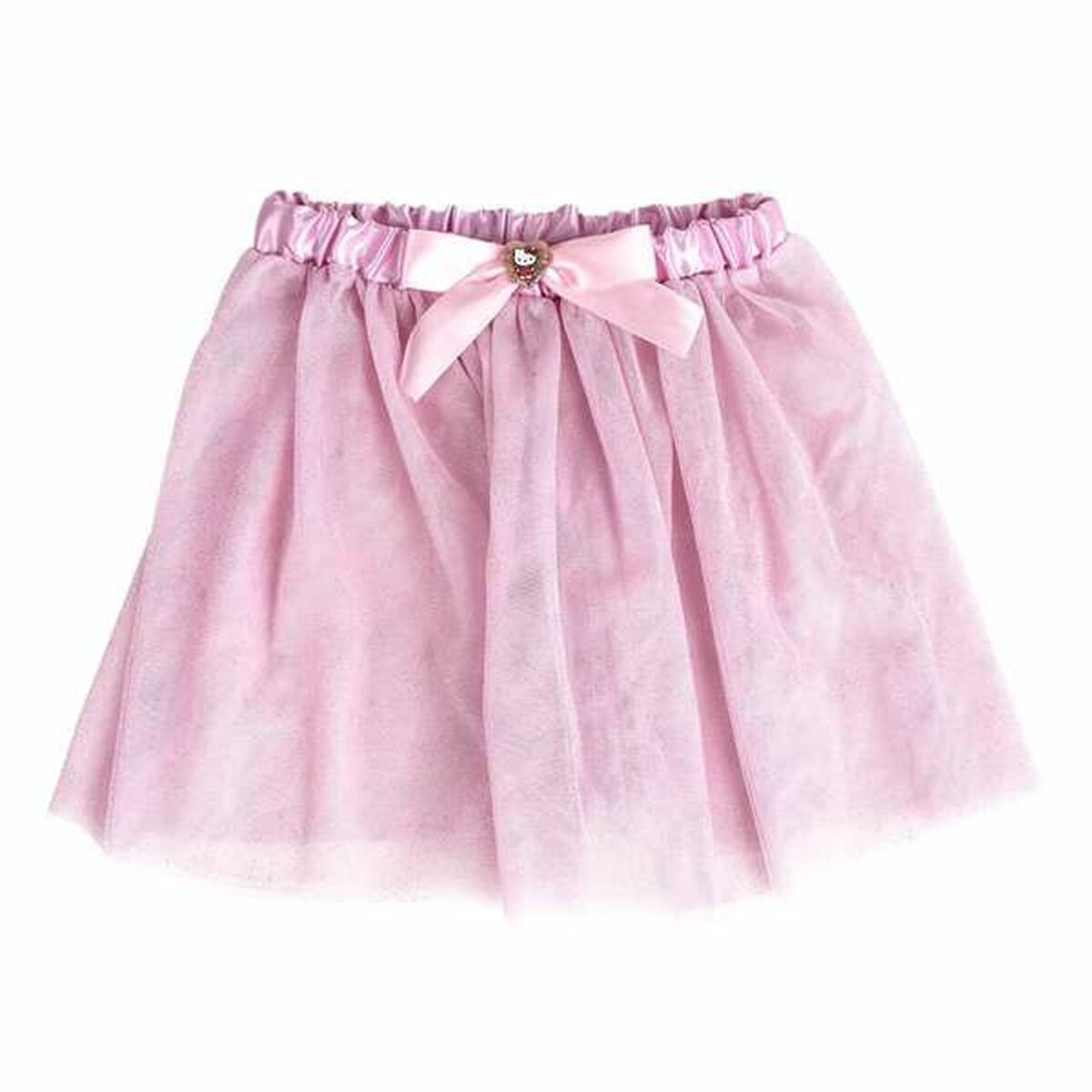 Rosa Tutu-Rock mit einer rosa Schleife am elastischen Bund, isoliert auf weißem Hintergrund.