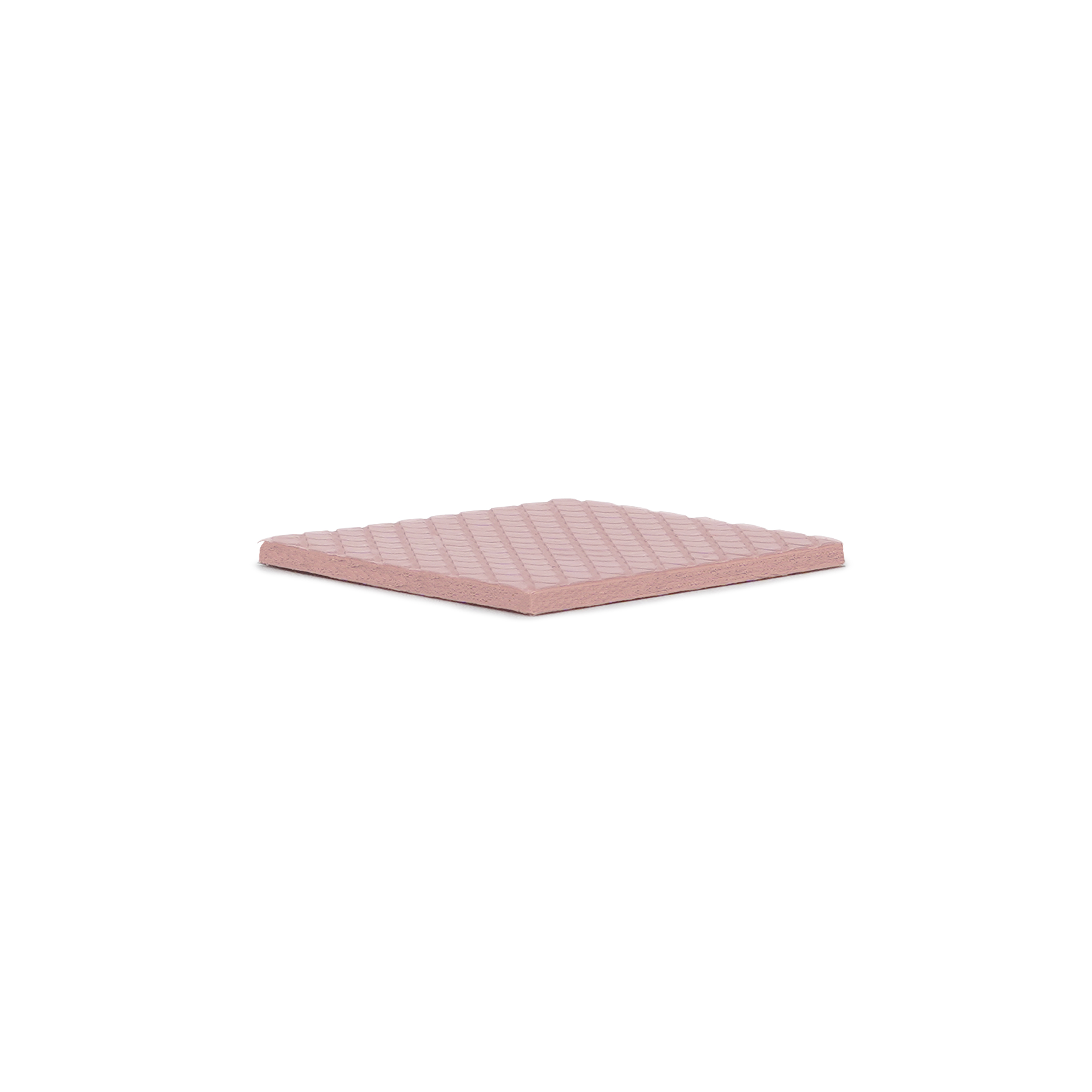 Pembe termal ped, elmas deseni, yan görünümden gösteriliyor.