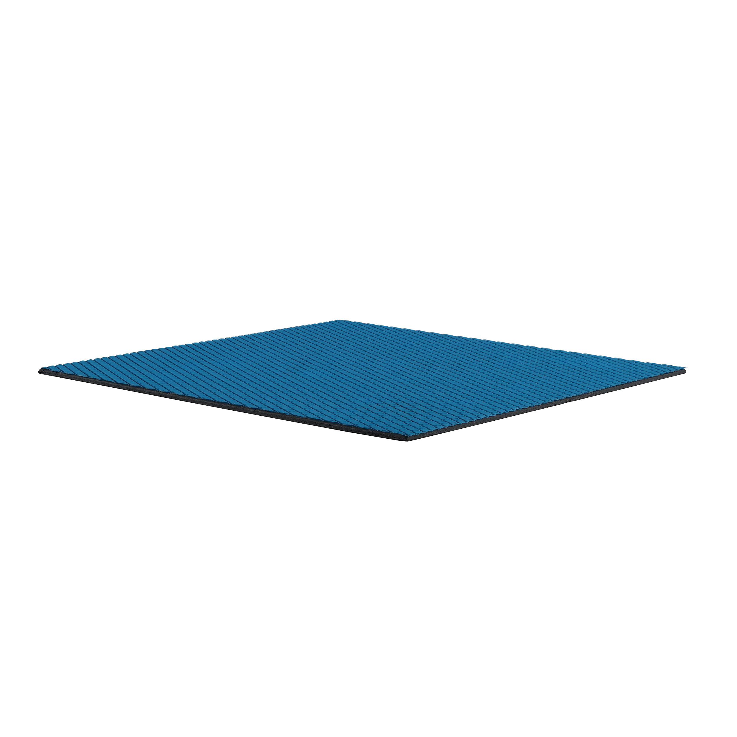 Blaues Wärmeleitpad auf schwarzem Hintergrund.