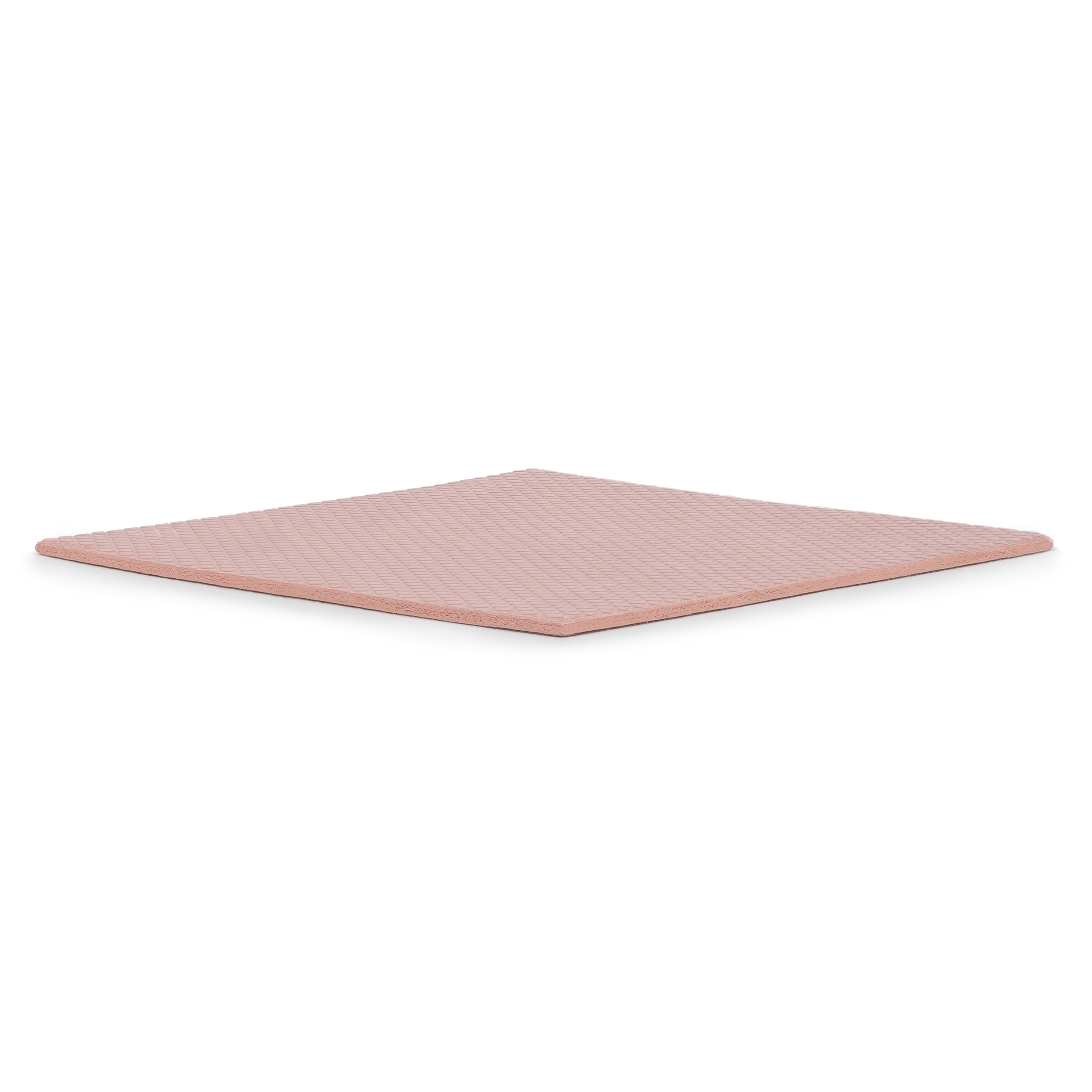 Un tampon thermique rose avec un motif quadrillé sur fond blanc.