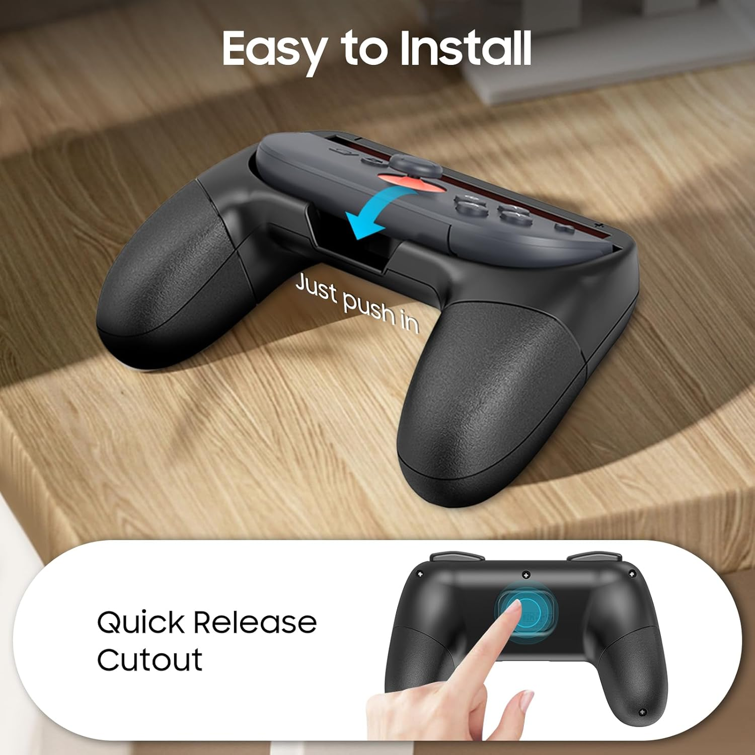 Zwei Gamecontroller werden installiert. Ein Controller wird gerade eingesetzt.