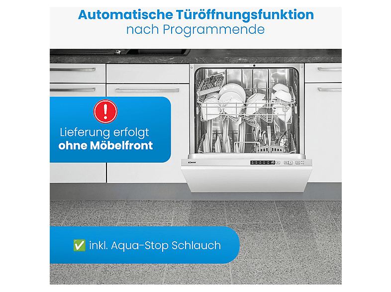 BOMANN GSPE 7421 Geschirrspüler (vollintegrierbar, 598 mm breit, 47 dB (A), D)
