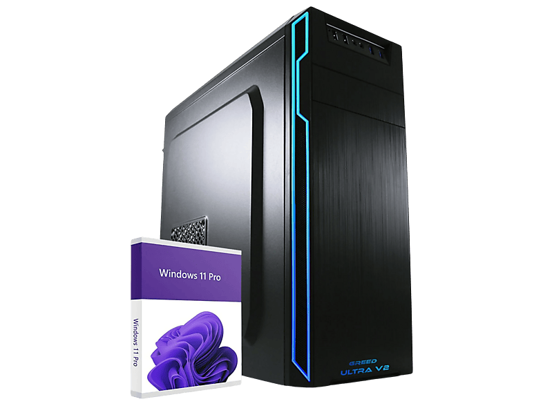 GREED Intel Ultra V2 - Computer für Office / Business, PC-Desktop mit Intel® - i7 12700F Prozessor, 32 GB RAM, 1000 GB SSD, Intel® GeForce® GT 710, Windows 11