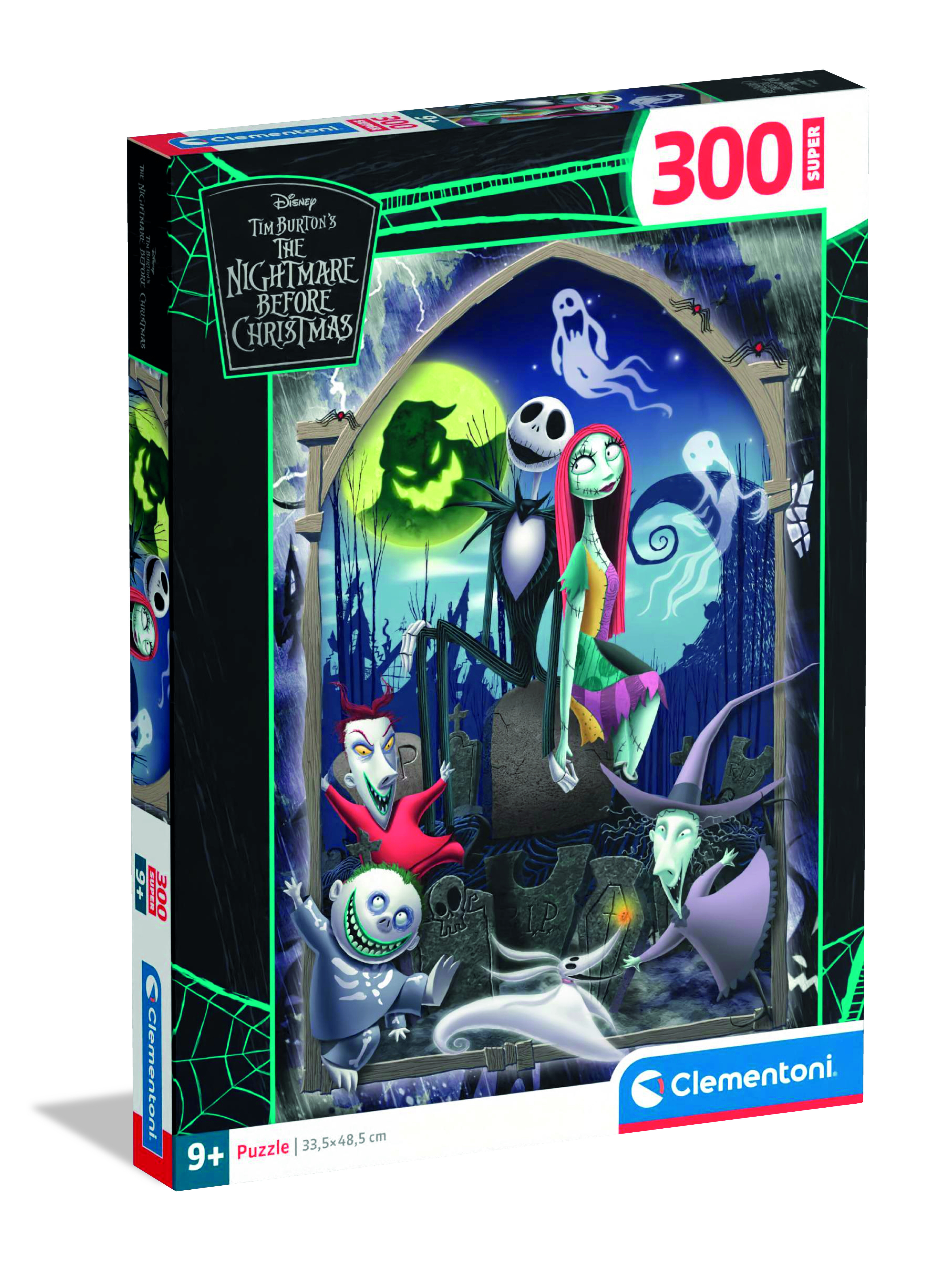 Boîte de puzzle L'Étrange Noël de monsieur Jack. Avec Jack, Sally et autres personnages dans une scène effrayante.