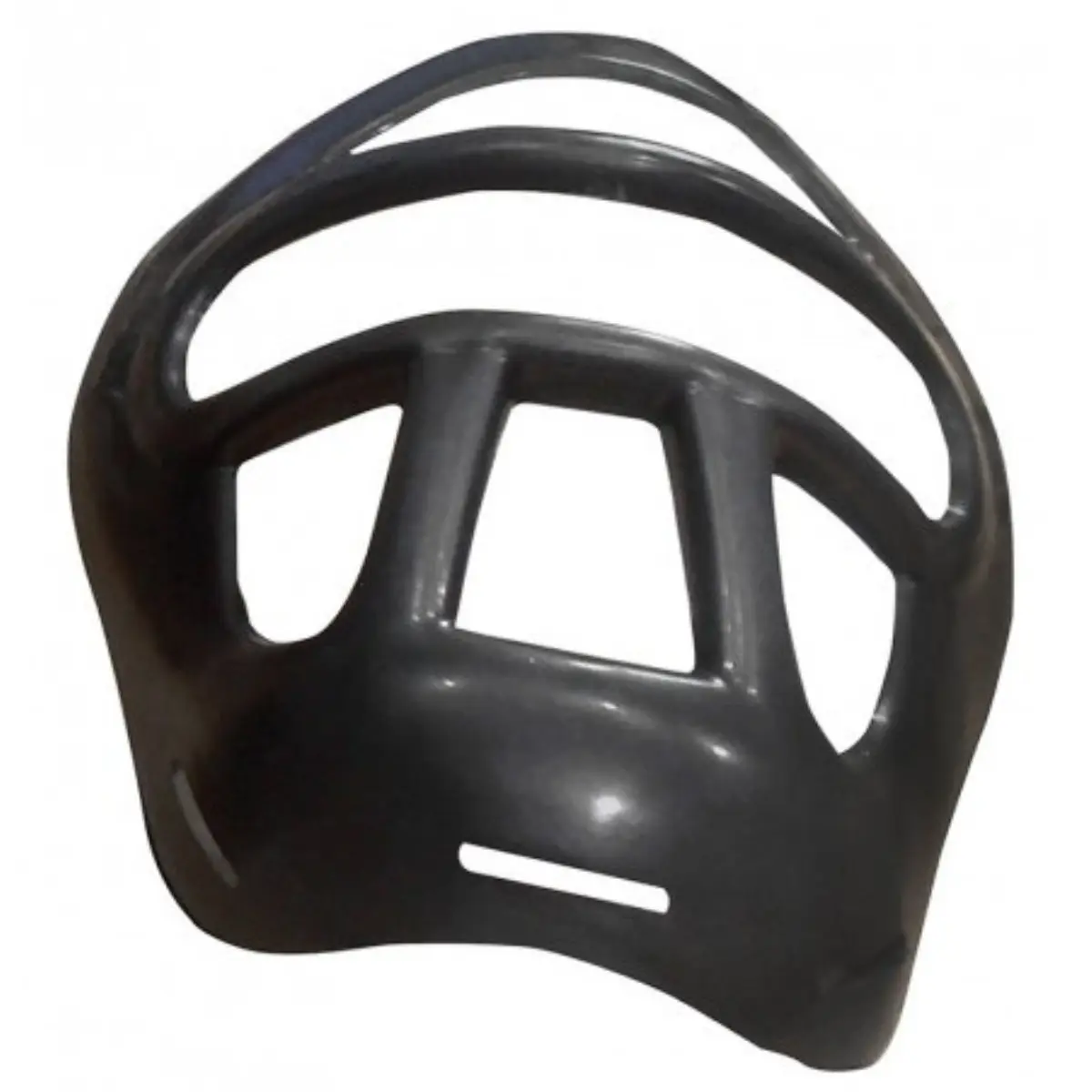 Zwart gezichtsmasker met een rasterontwerp.