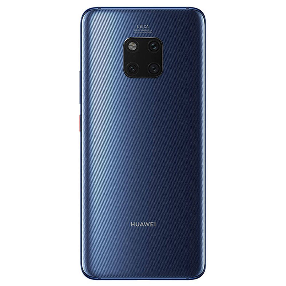 Niebieski telefon Huawei z konfiguracją aparatu Leica z tyłu.