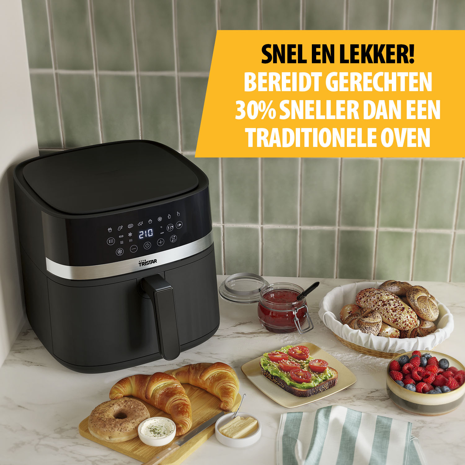 Teesa air fryer, forró levegős olaj nélküli sütő 1.8 L