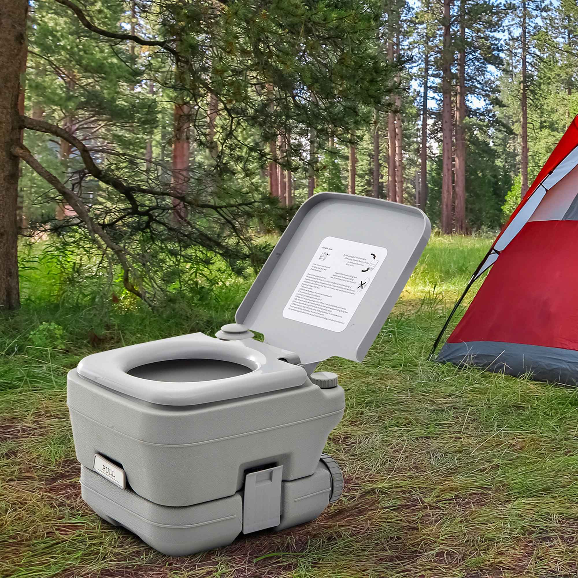 BYTELIKE Geruchsdicht Tragbar mit Griffen Campingtoilette, Grau | MediaMarkt