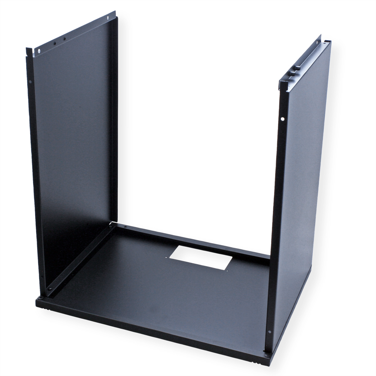 Struttura in metallo nero, a forma di U, con base e due lati verticali. Sfondo bianco.