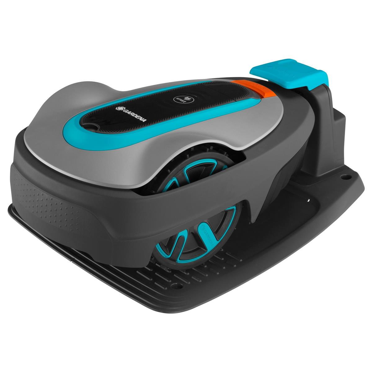 Biała mysz komputerowa, widok od spodu. Ma małe otwory. Ma kabel.