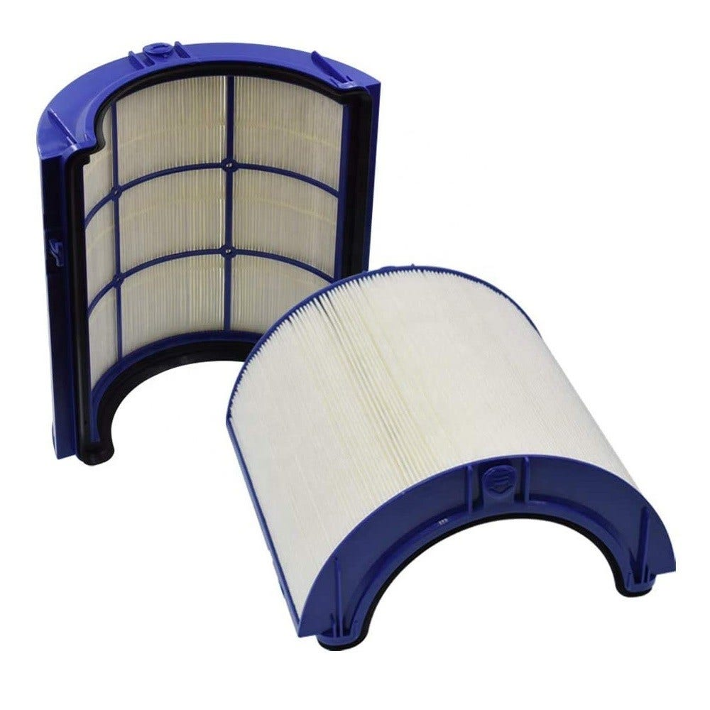 Zwei Filter, einer offen, mit blauem und weißem Rahmen.
