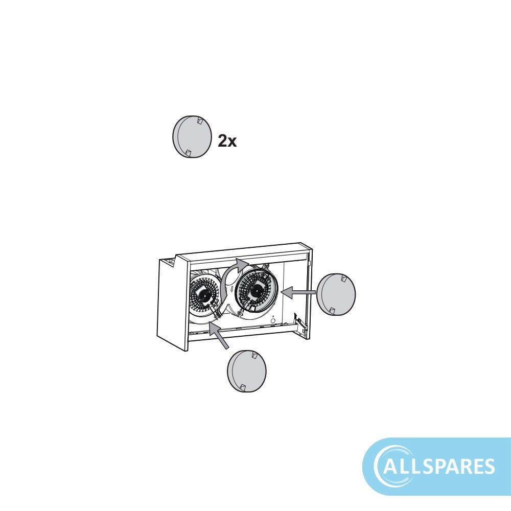 Diagramma di un elettrodomestico da cucina con due parti e diverse viti.