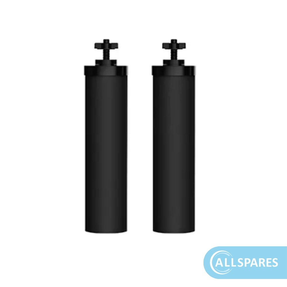 Zwei schwarze zylindrische Filter mit kreuzförmiger Oberseite.
