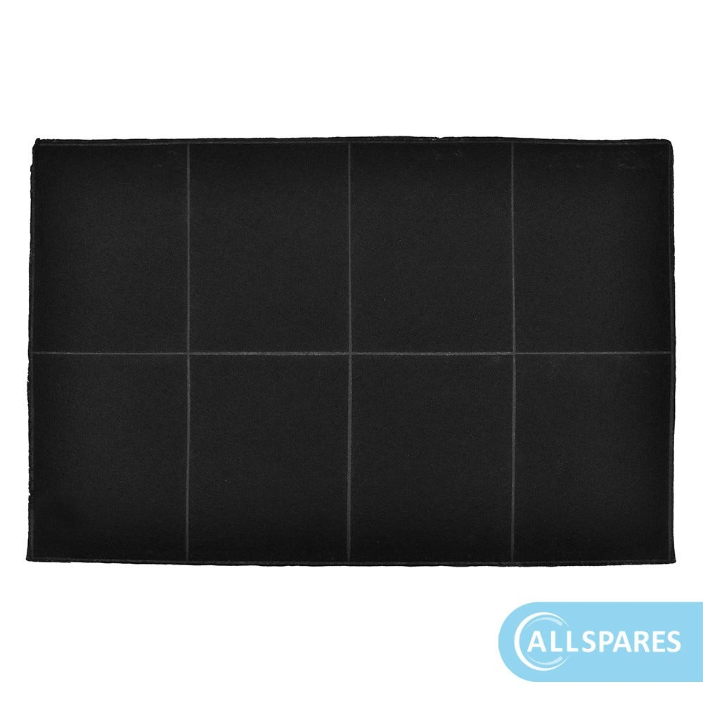 Un filtro rettangolare nero con otto sezioni visibili, su una superficie bianca con il logo Allspares.