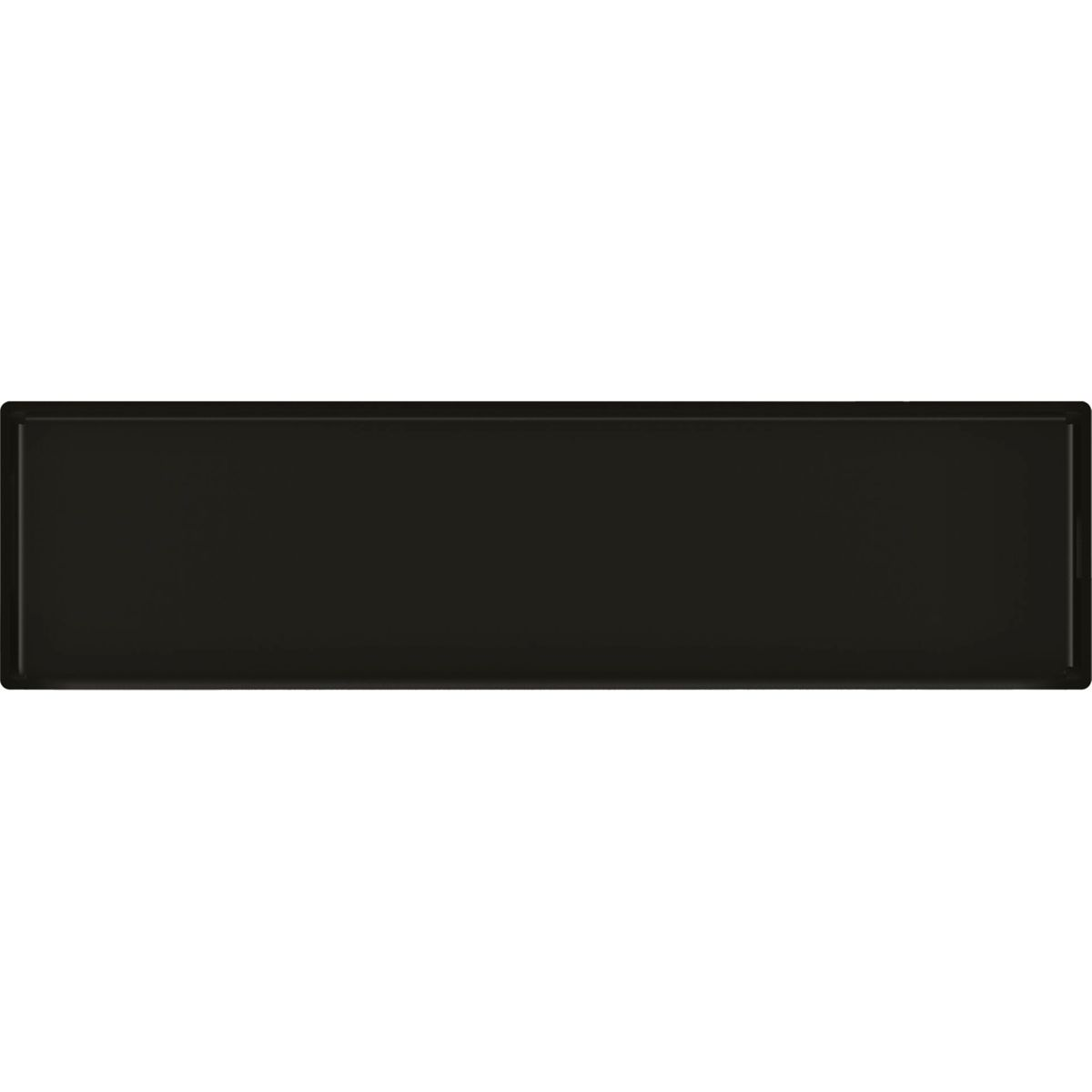 Czarny prostokąt. To prosty, ciemny kształt prostokąta.