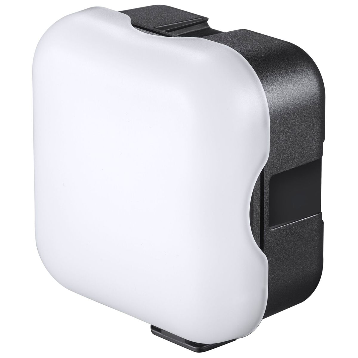 Białe i czarne światło. Ma biały przód z zakrzywionym wzorem. Tył jest czarny.