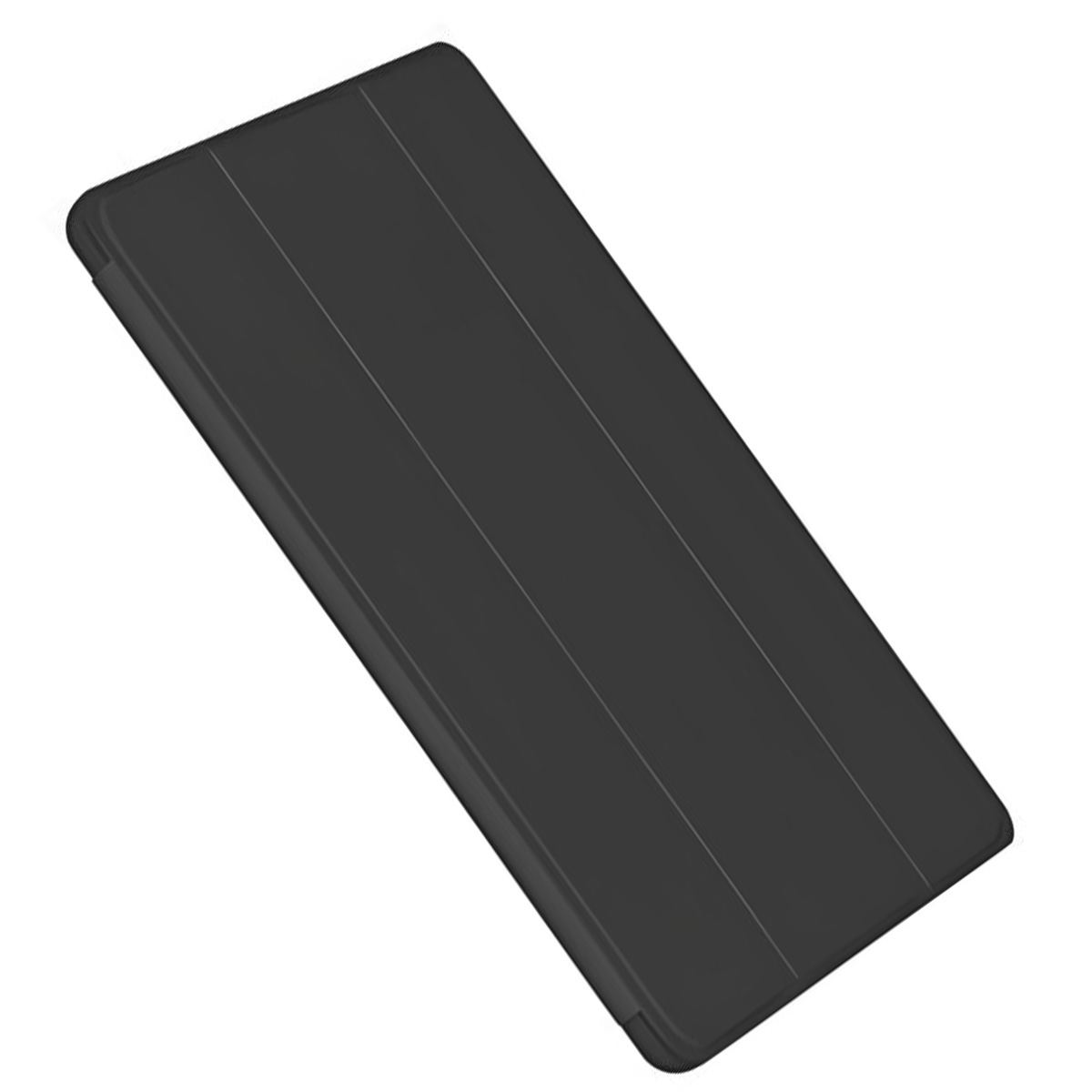 Custodia per tablet nera con copertina pieghevole.