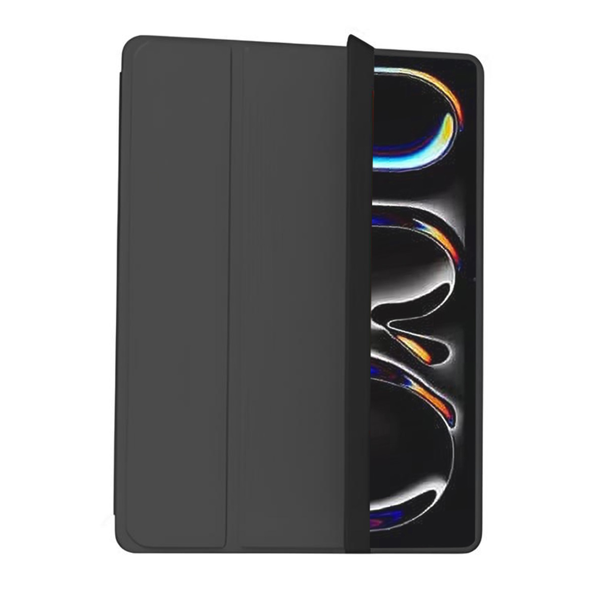 Custodia per tablet nera, chiusa.