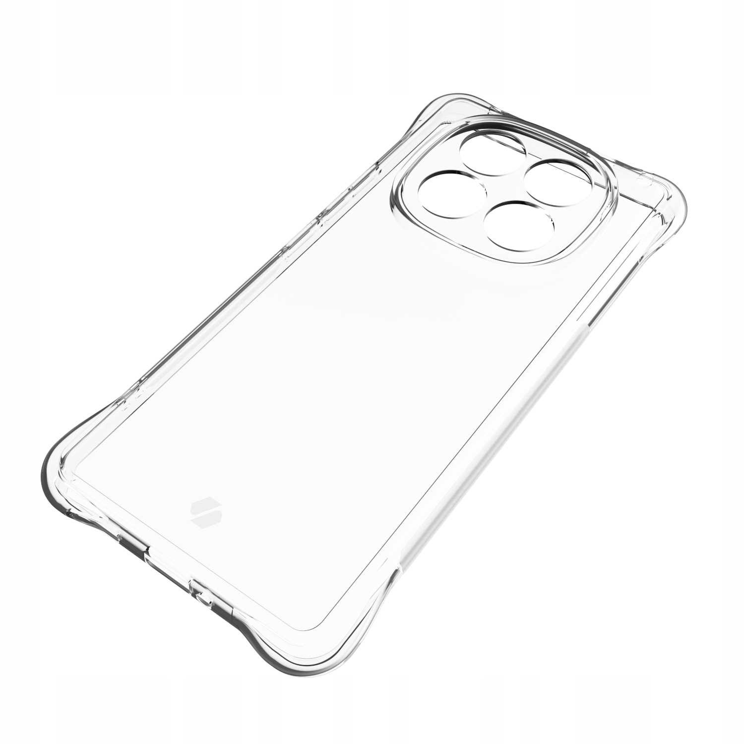 Przezroczyste etui na telefon. Etui jest przezroczyste z wycięciami na aparat.