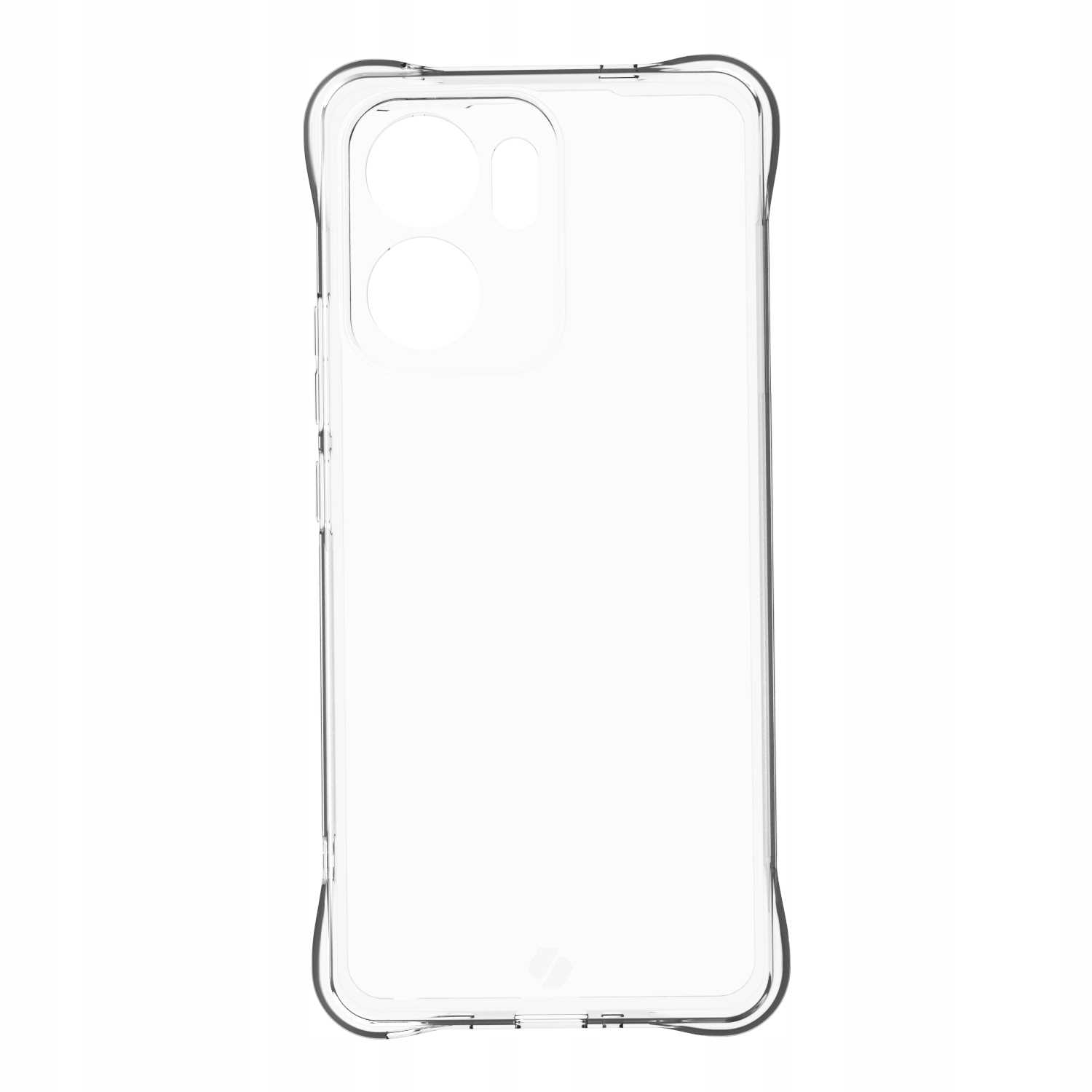 Przezroczyste etui na telefon. Widoczne wycięcia na aparat.