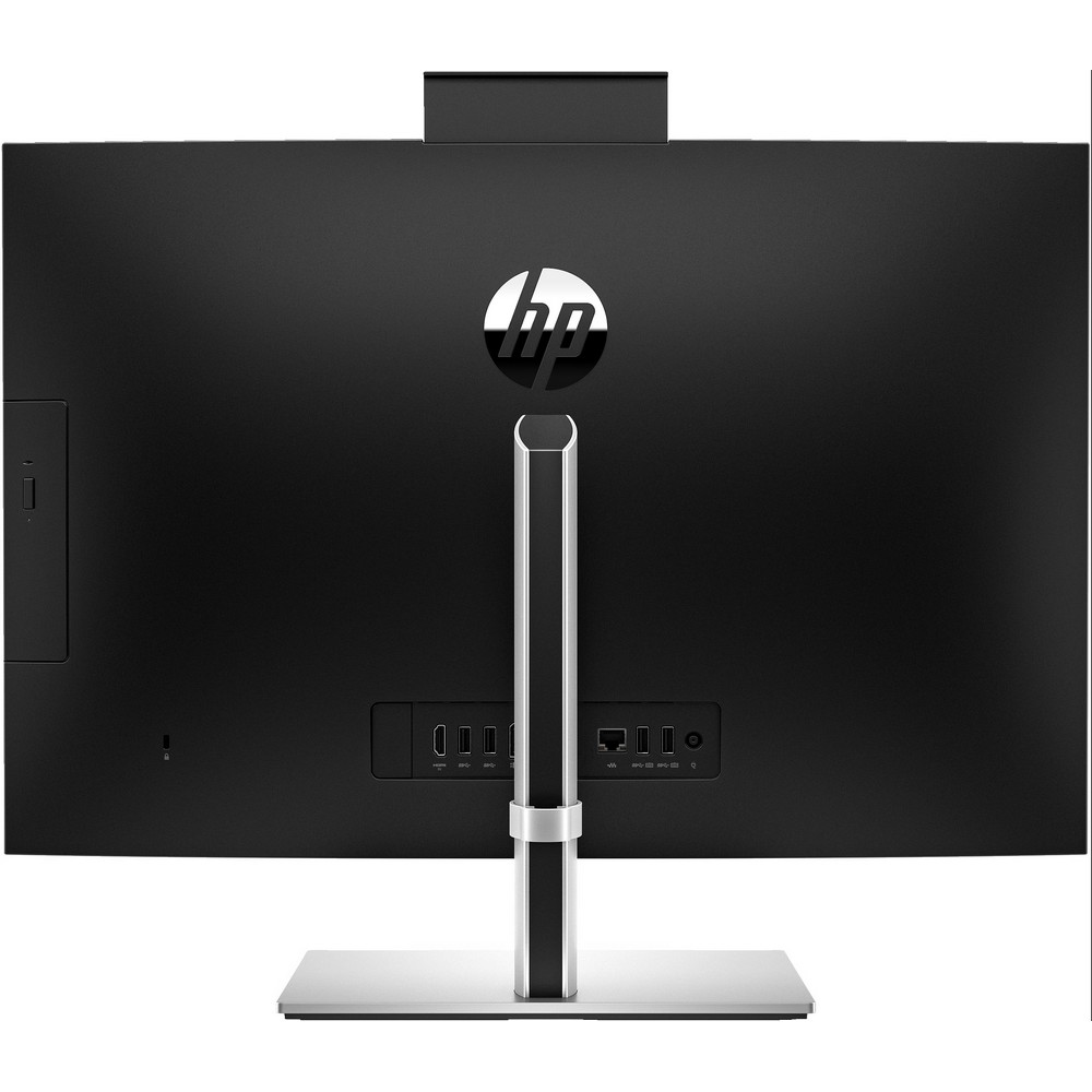 Obraz przedstawia tył ekranu komputera z logo HP.