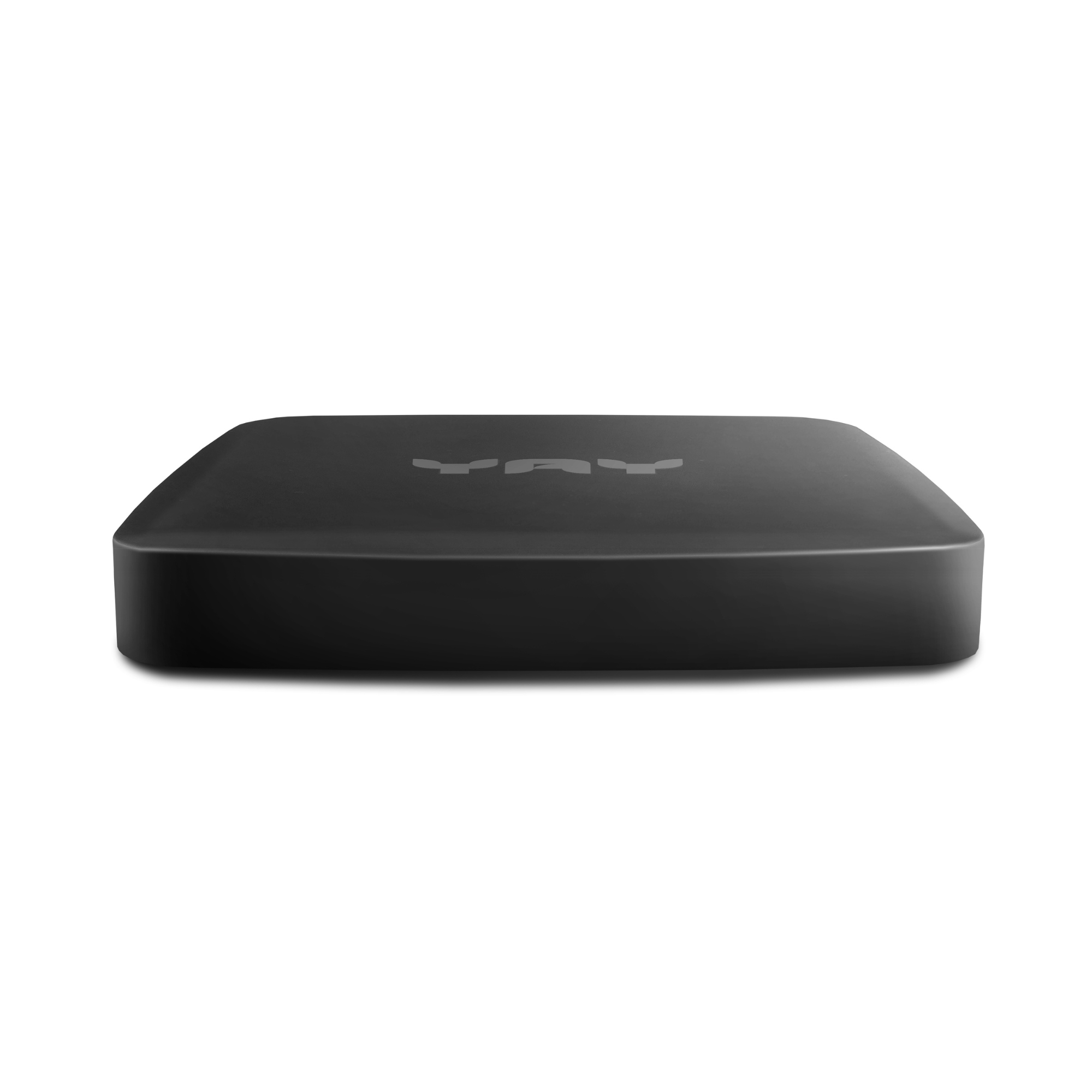 Schwarze Box mit Logo oben. Der Hintergrund ist weiß.