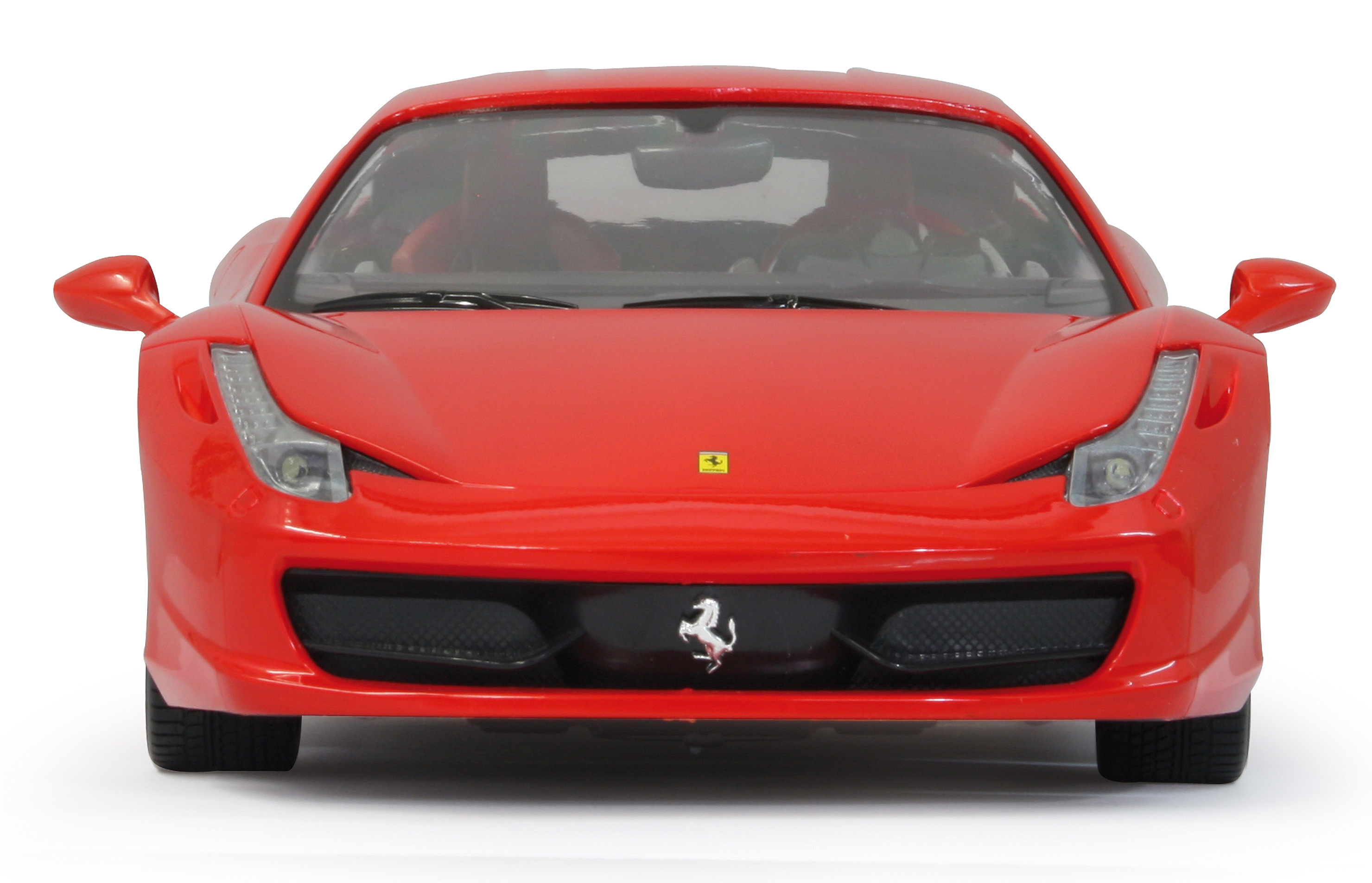 Vorderansicht eines roten Ferrari-Modellautos.