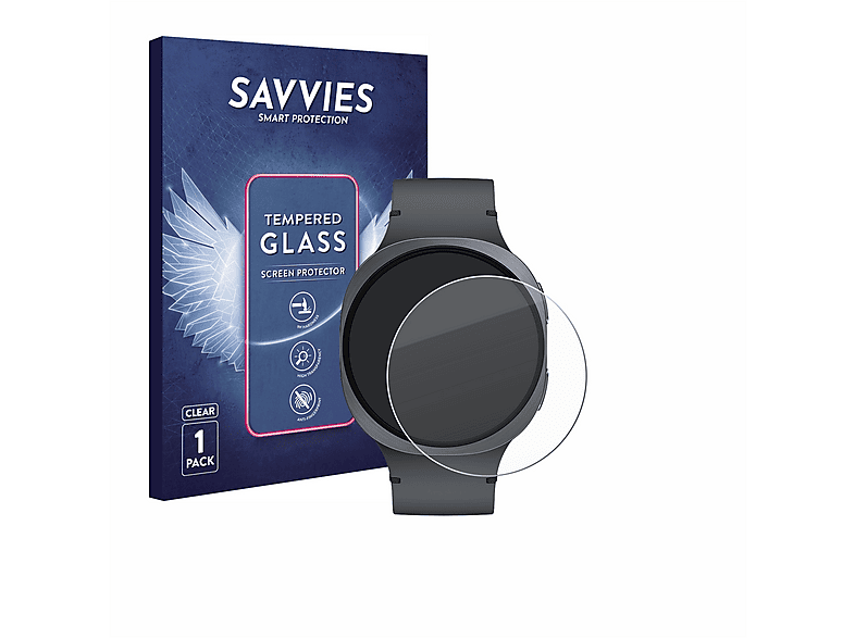 SAVVIES 9H klares Schutzglas (für Samsung Galaxy Watch 8 (44 mm))