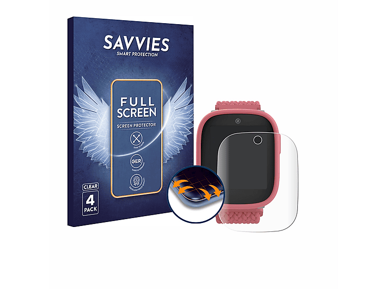SAVVIES 4x Flex Full-Cover 3D Curved Schutzfolie (für Xplora X6 Play 2025 (2. Generation))