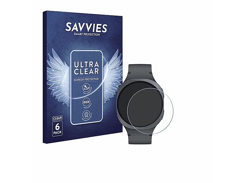 SAVVIES 6x klare Schutzfolie (für Samsung Galaxy Watch 8 (40 mm))