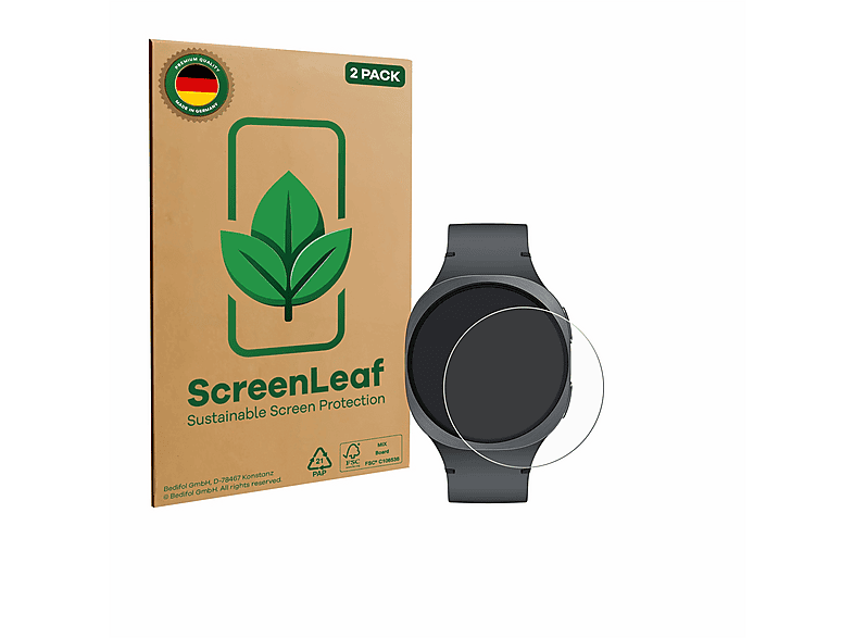 SCREENLEAF 2x nachhaltig verpackte Display Schutzfolie (für Samsung Galaxy Watch 8 (40 mm))